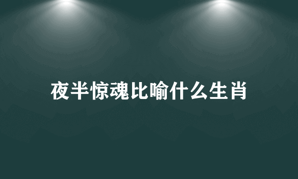 夜半惊魂比喻什么生肖