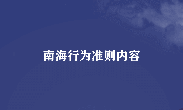 南海行为准则内容