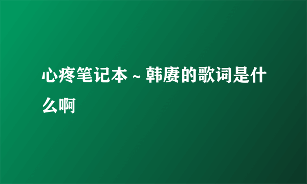 心疼笔记本～韩赓的歌词是什么啊