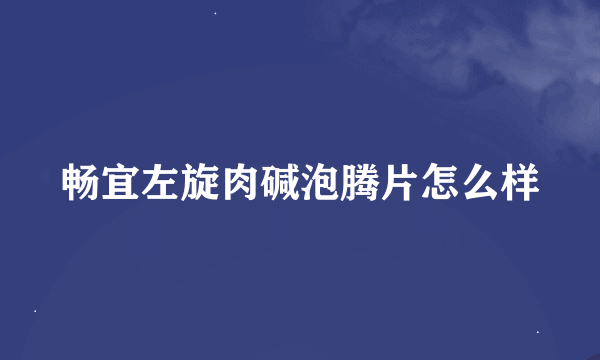 畅宜左旋肉碱泡腾片怎么样