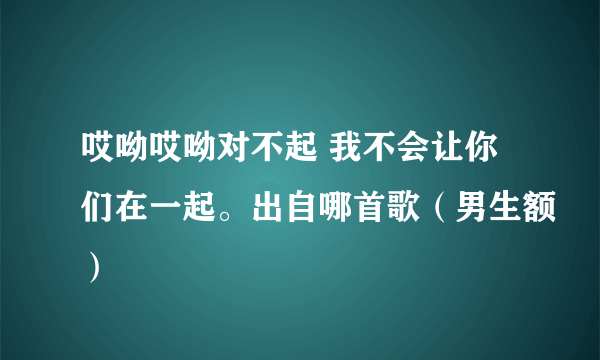 哎呦哎呦对不起 我不会让你们在一起。出自哪首歌（男生额）