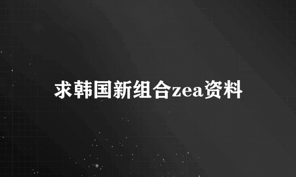 求韩国新组合zea资料