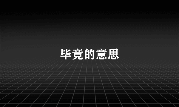 毕竟的意思