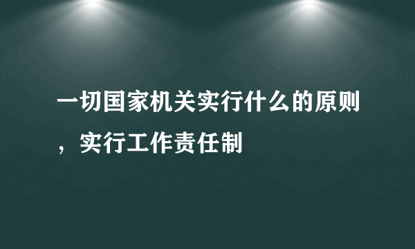 一切国家机关实行什么的原则，实行工作责任制