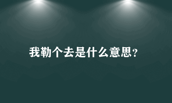 我勒个去是什么意思？