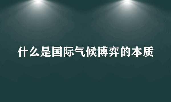 什么是国际气候博弈的本质