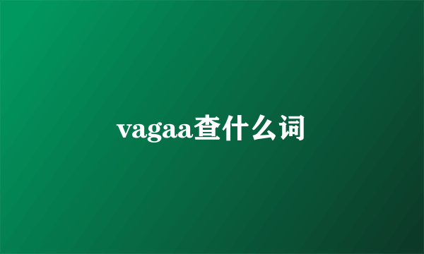 vagaa查什么词