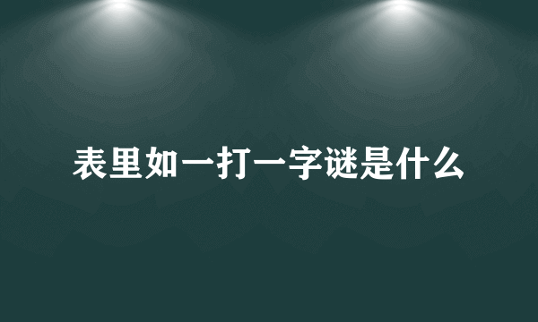 表里如一打一字谜是什么