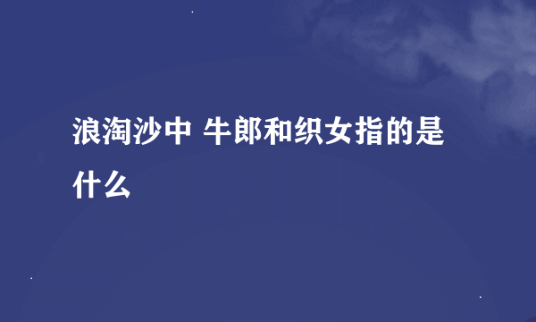 浪淘沙中 牛郎和织女指的是什么