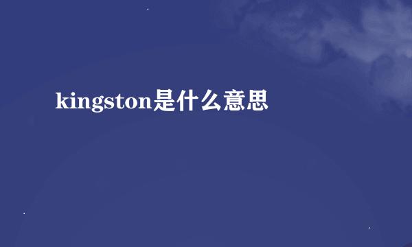 kingston是什么意思