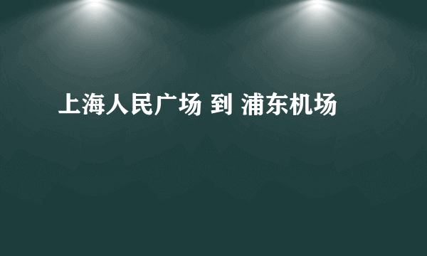 上海人民广场 到 浦东机场