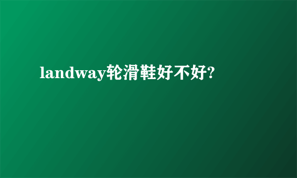 landway轮滑鞋好不好?