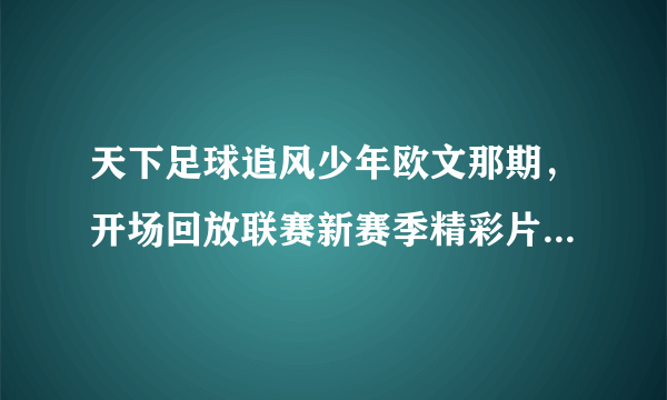 天下足球追风少年欧文那期，开场回放联赛新赛季精彩片段时候的背景音乐？