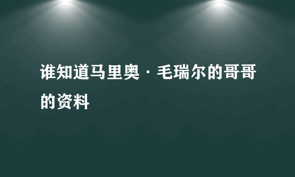 谁知道马里奥·毛瑞尔的哥哥的资料