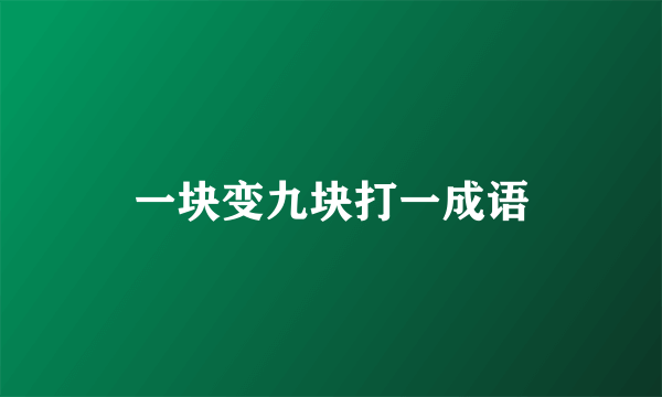 一块变九块打一成语