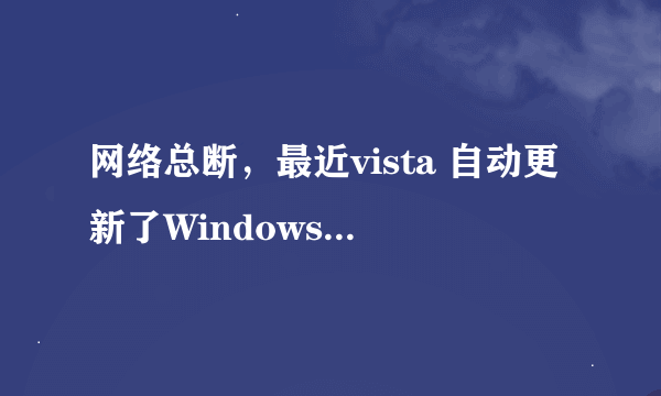 网络总断，最近vista 自动更新了Windows Vista Service Pack 2 (KB948465)，Internet Explorer 8