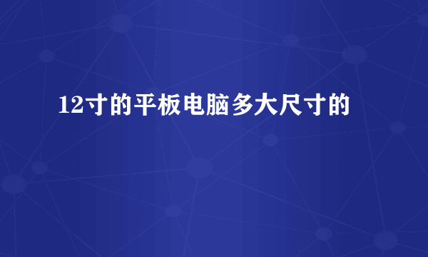 12寸的平板电脑多大尺寸的