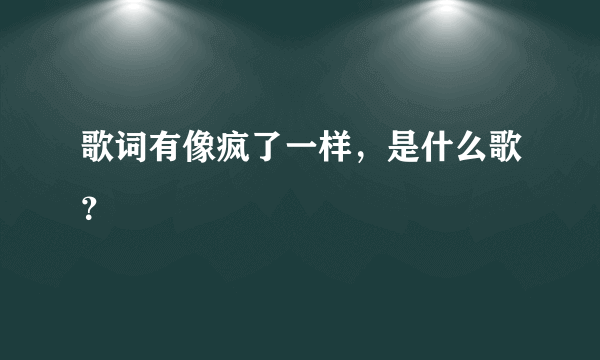 歌词有像疯了一样，是什么歌？