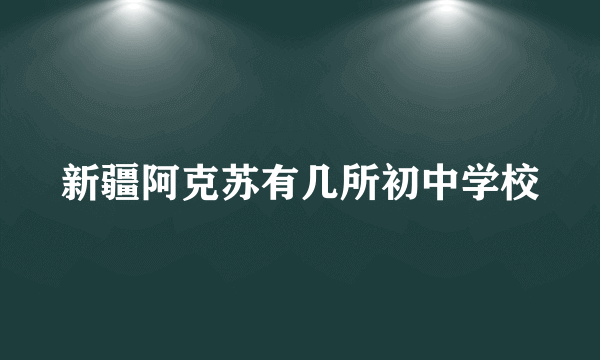 新疆阿克苏有几所初中学校