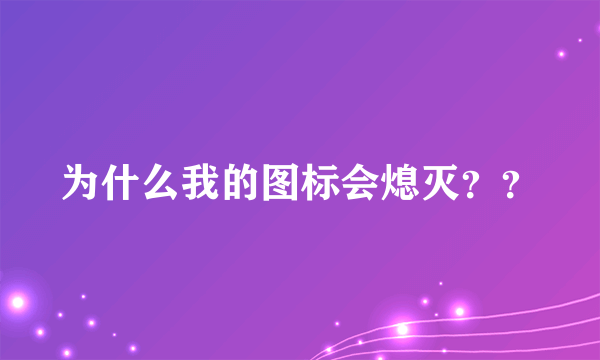 为什么我的图标会熄灭？？