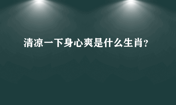 清凉一下身心爽是什么生肖？