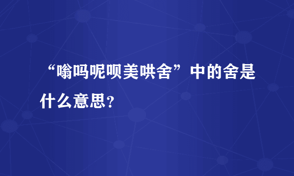 “嗡吗呢呗美哄舍”中的舍是什么意思？