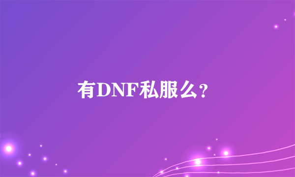 有DNF私服么？