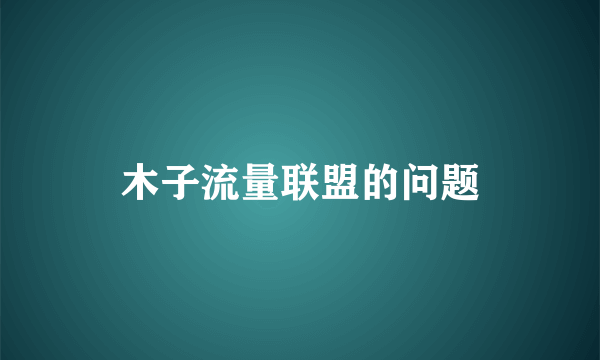 木子流量联盟的问题