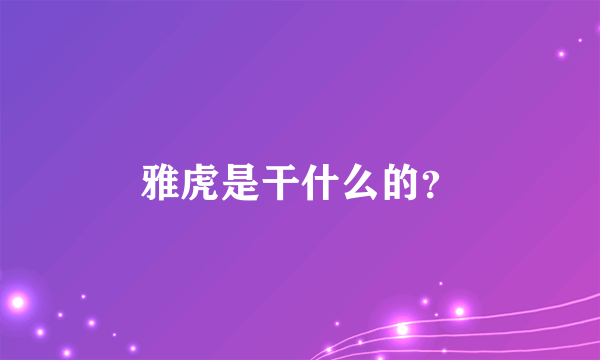 雅虎是干什么的？