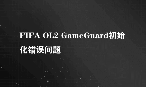 FIFA OL2 GameGuard初始化错误问题