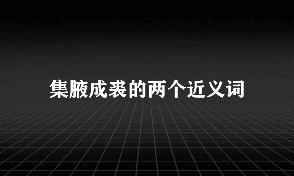 集腋成裘的两个近义词