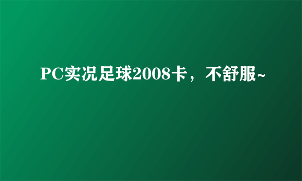 PC实况足球2008卡，不舒服~