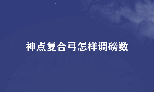 神点复合弓怎样调磅数