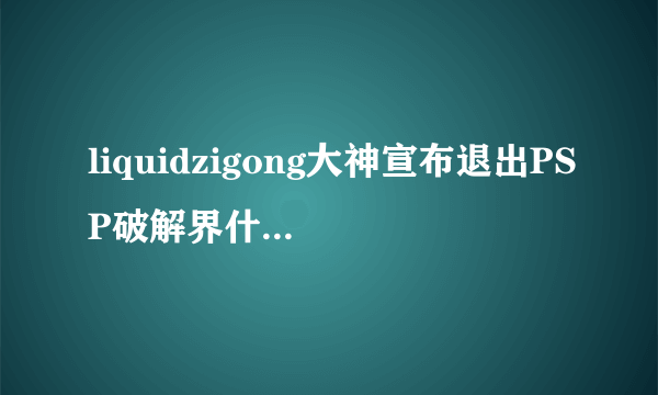 liquidzigong大神宣布退出PSP破解界什么真的吗？