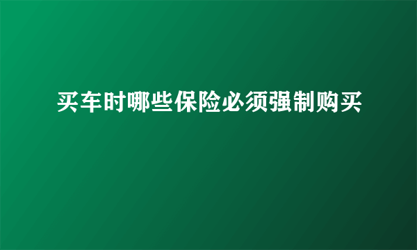 买车时哪些保险必须强制购买