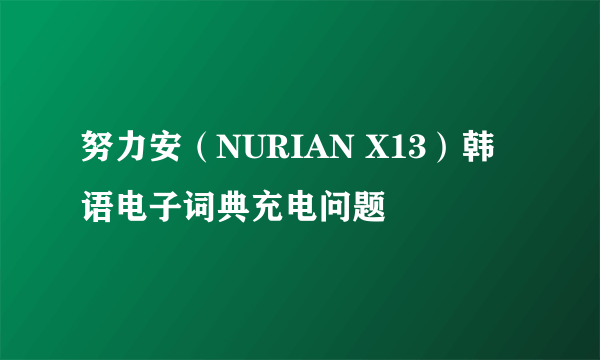 努力安（NURIAN X13）韩语电子词典充电问题