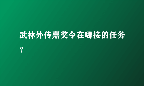 武林外传嘉奖令在哪接的任务？