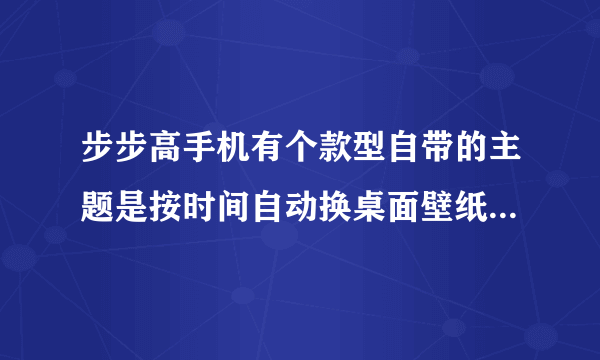 步步高手机有个款型自带的主题是按时间自动换桌面壁纸的，那个主题叫什么？我的i531可以用那个主题吗？