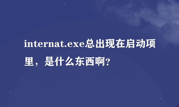 internat.exe总出现在启动项里，是什么东西啊？