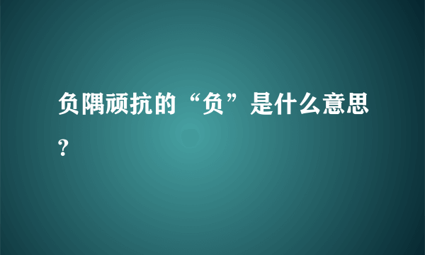 负隅顽抗的“负”是什么意思？