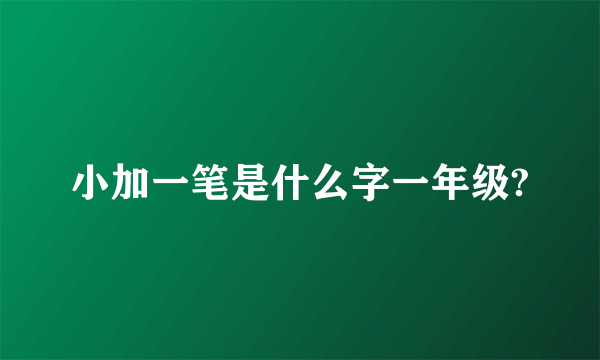 小加一笔是什么字一年级?