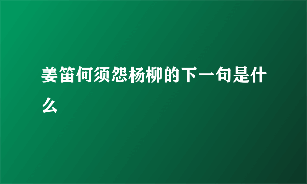 姜笛何须怨杨柳的下一句是什么