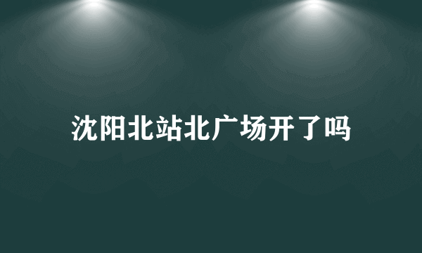 沈阳北站北广场开了吗