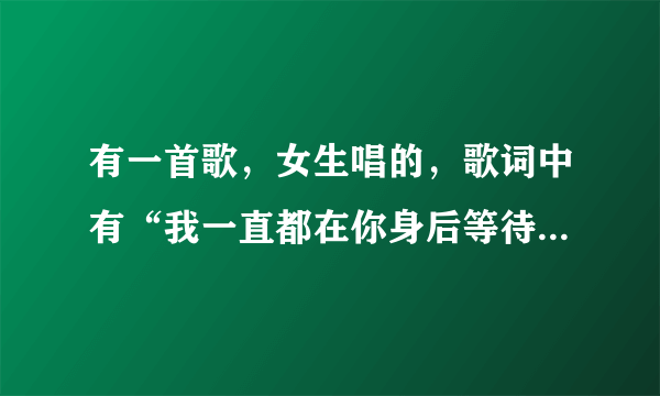 有一首歌，女生唱的，歌词中有“我一直都在你身后等待，等你有一天能感觉到我”。是什么歌？