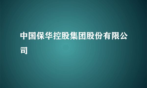 中国保华控股集团股份有限公司