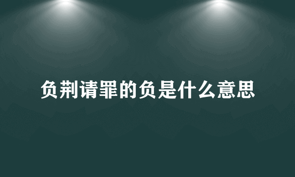 负荆请罪的负是什么意思