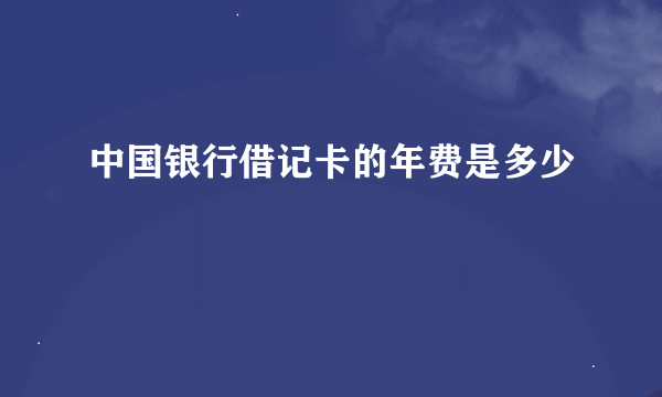 中国银行借记卡的年费是多少