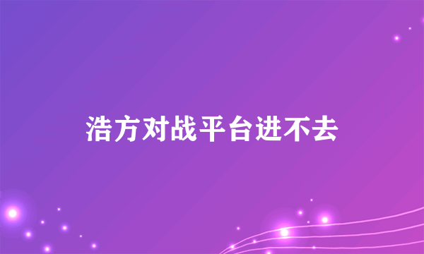 浩方对战平台进不去