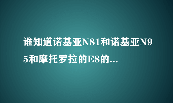 谁知道诺基亚N81和诺基亚N95和摩托罗拉的E8的全部性能？