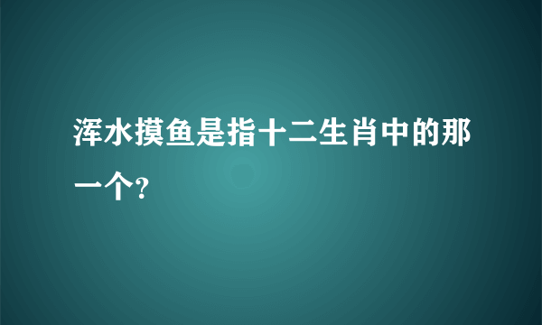 浑水摸鱼是指十二生肖中的那一个？